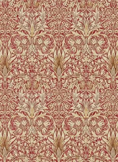 Morris & Co Carta da parati Snakeshead - Madder/ Gold