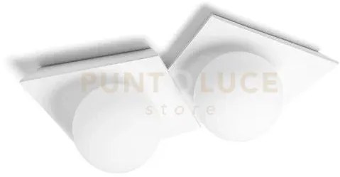 Cicladi lampada da soffitto 2 luci in gesso bianca attacco gx53 l.4...