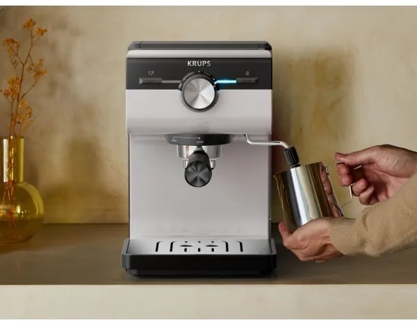 Krups - Macchina da caffè a leva per two tazze AUTHENTIC 1450W/230V grigio