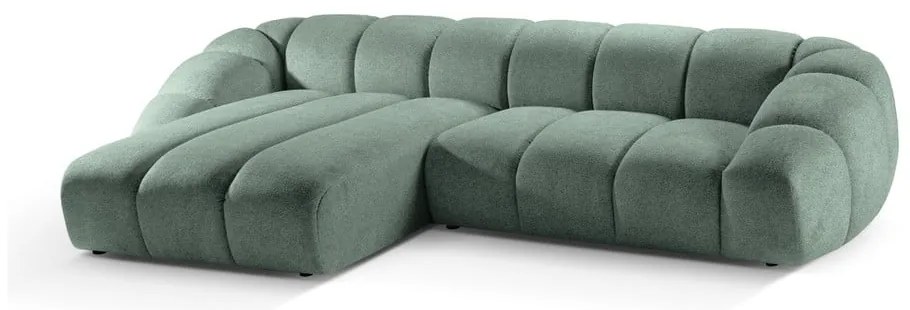 Divano angolare in verde chiaro (con penisola a sinistra) Diana – Micadoni