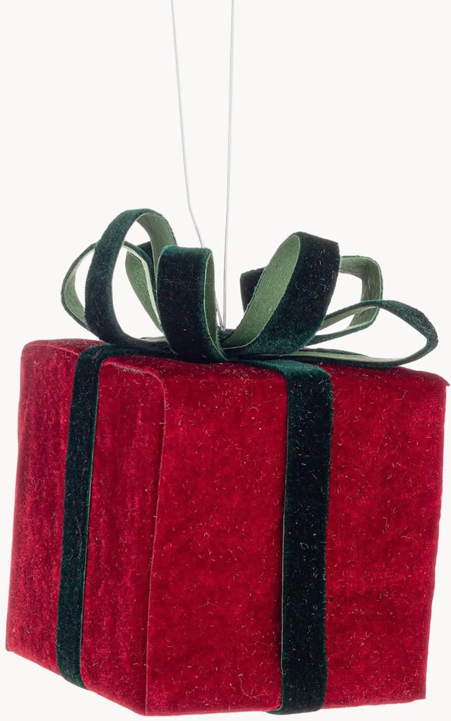 Set di 6 oggetti decorativi natalizi effetto velluto Ertemios Gift