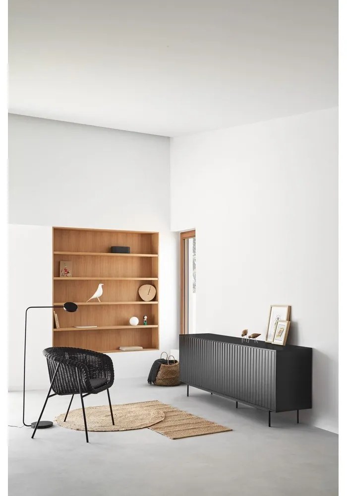 Cassettiera bassa nera 211x80 cm Sierra - Teulat