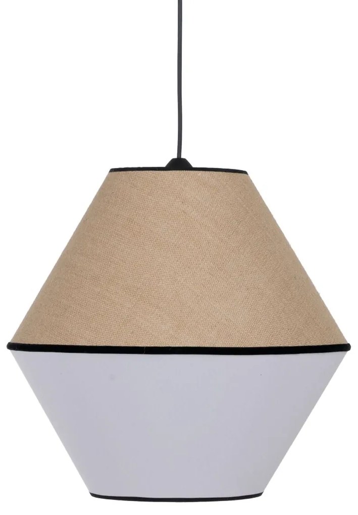 Lampadario Bianco Nero Naturale Ferro Plastica 220-240 V 32 x 16 x 26 cm