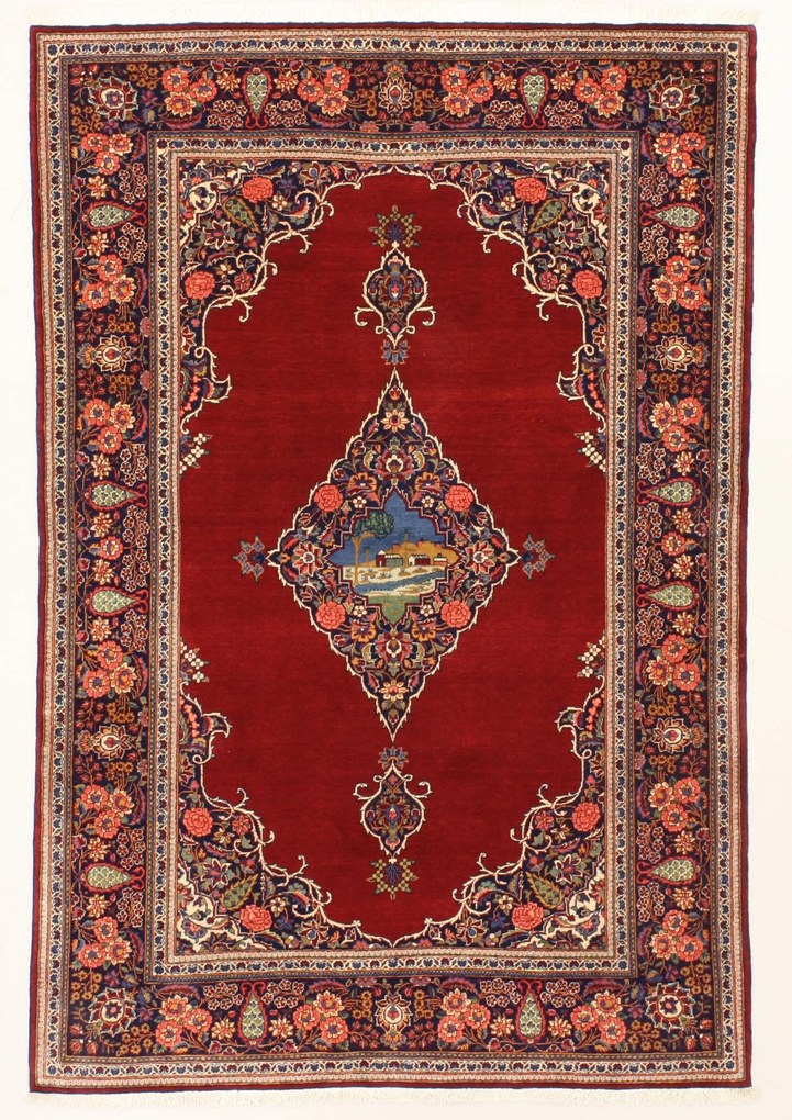 Kashan Tappeto 130x200 (Iran) Annodato A Mano