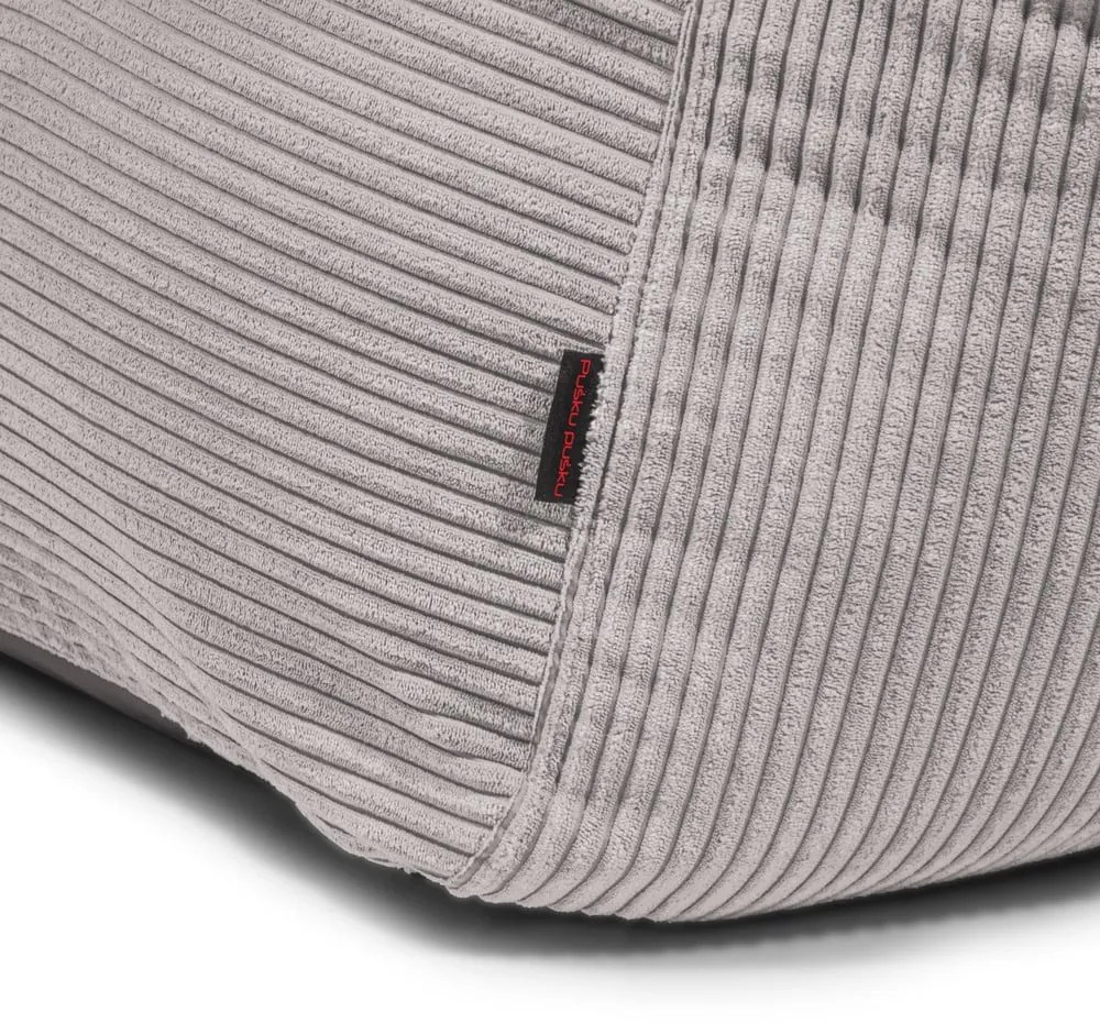 Puof a sacco grigio scuro con rivestimento in velluto a coste Seat 100 Lounge – SLOWDOWN