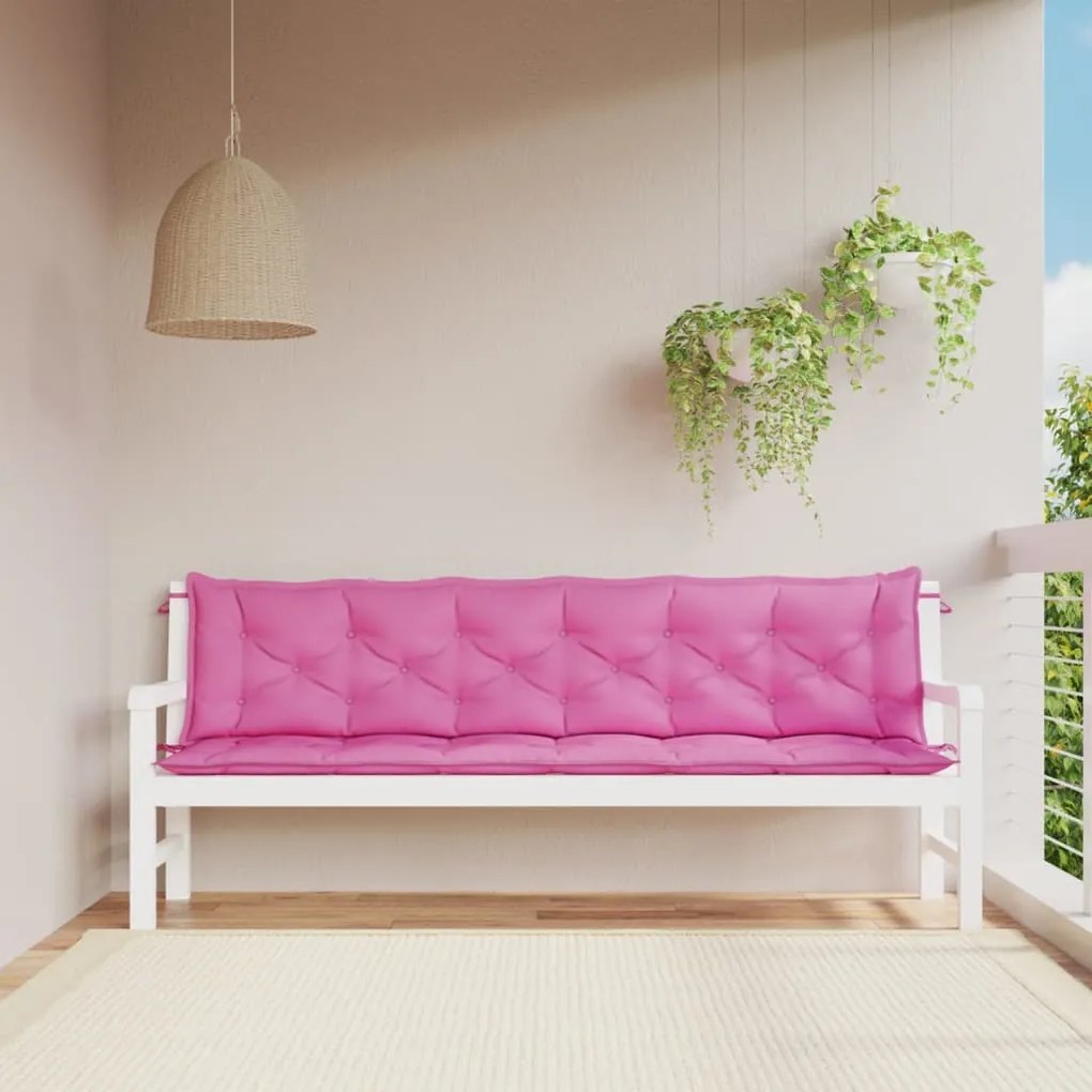 Cuscini Per Panca Da Giardino 2 Pz Rosa 200x50x7 Cm İn Tessuto /