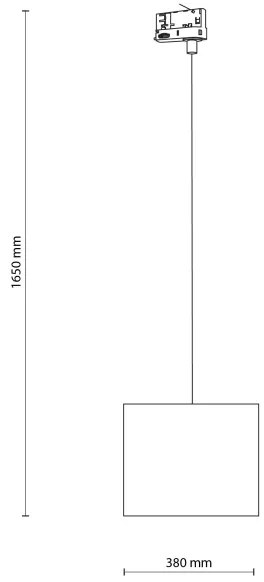 Lampadario a sospensione con filo Sistema ferroviario trifase TRACER 1xE27/15W/230V diametro 30 cm nero