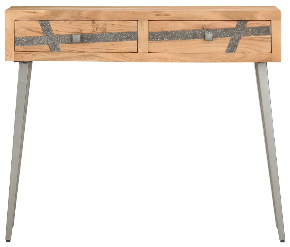 Tavolo consolle 90x30x75 cm in legno massello di acacia