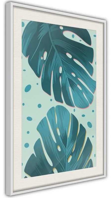 Poster  Pastel Monstera Leaves  Cornice Quadri Cornice d'oro, Larghezza x Altezza Home decor 20x30