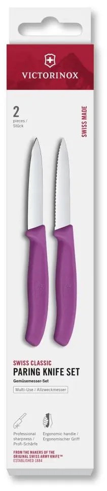 Victorinox - Set di coltelli da cucina per verdure SWISS CLASSIC 8 cm, 2 pezzi, viola