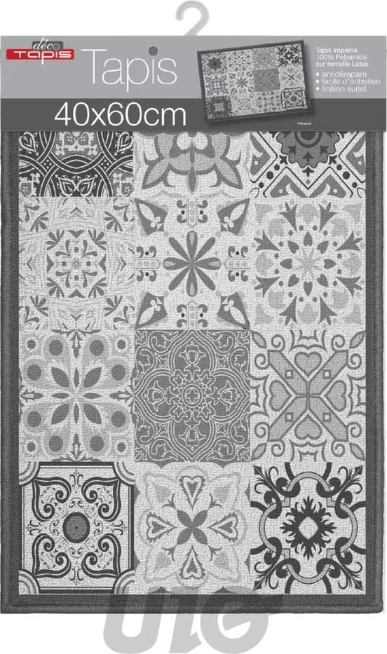 Tappeto grigio lavabile 40x60 cm Persane – douceur d'intérieur