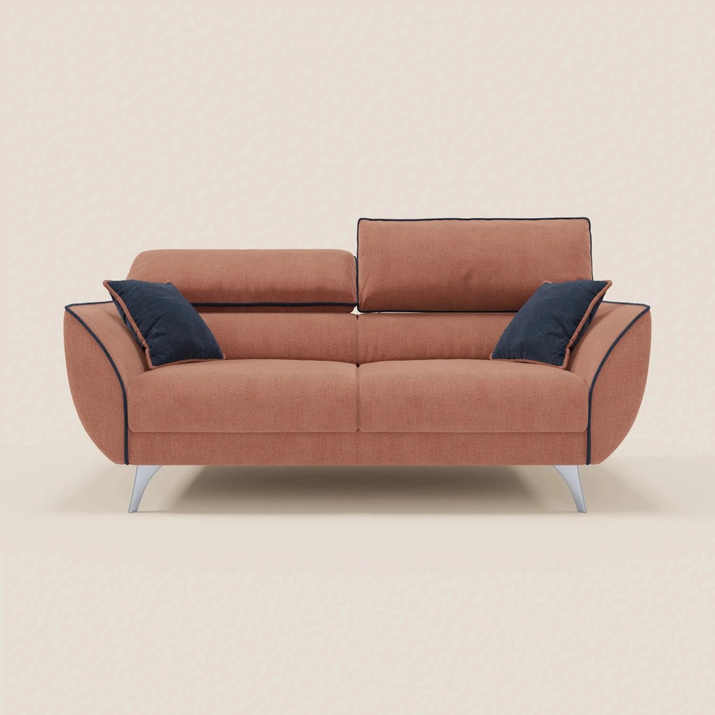 Michelangelo divano 2 e 3 posti con sedute allungabili e poggiatesta reclinabili - Bicolore in tessuto smacchiabile T23