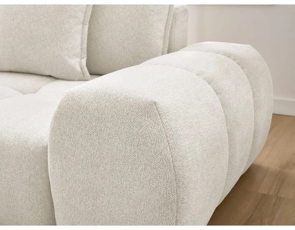 Divano angolare bianco allungabile e con contenitore (penisola a sinistra/chaise lounge) con rivestimento in ciniglia Everest – Bobochic Paris