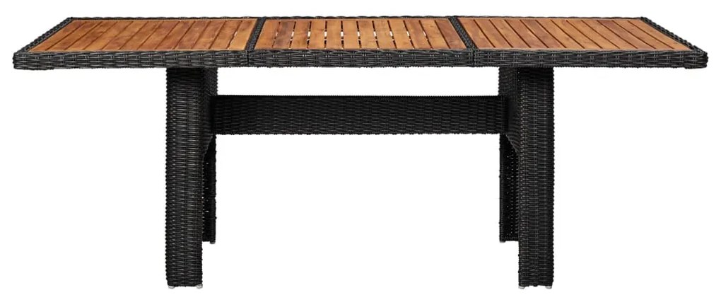 Set da pranzo da giardino 9 pz in polyrattan nero