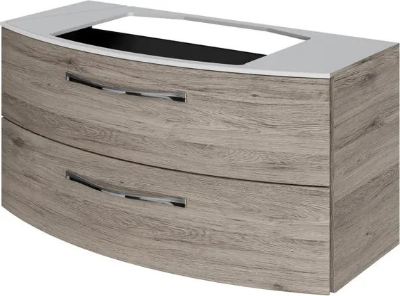 Mobile da bagno sospeso Cassca di Pelipal L 99 x H 49.2 x P 46.2 cm rovere sanremo, 2 cassetti con illuminazione LED esterna, attivabile con sensore di movimento