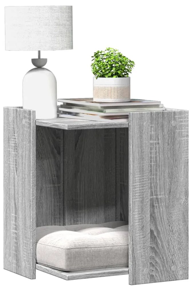 Recinto Lettiera Gatti Grigio Sonoma 60x40x40 Cm İn Truciolato /