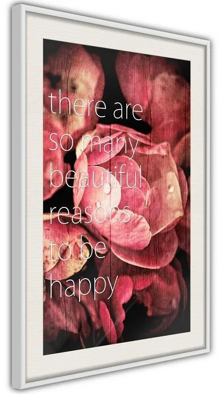 Poster  Many Reasons to Be Happy  Cornice Quadri Cornice nera, Larghezza x Altezza Home decor 30x45