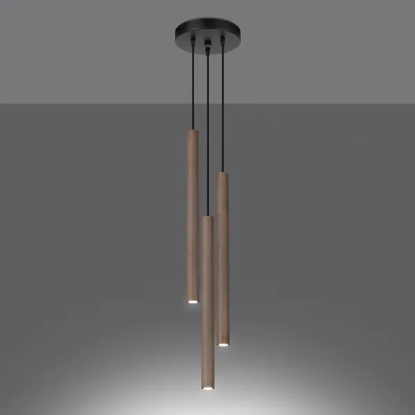 Sollux SL.1268 - Lampadario a sospensione con filo PASTELO 3xG9/8W/230V legno