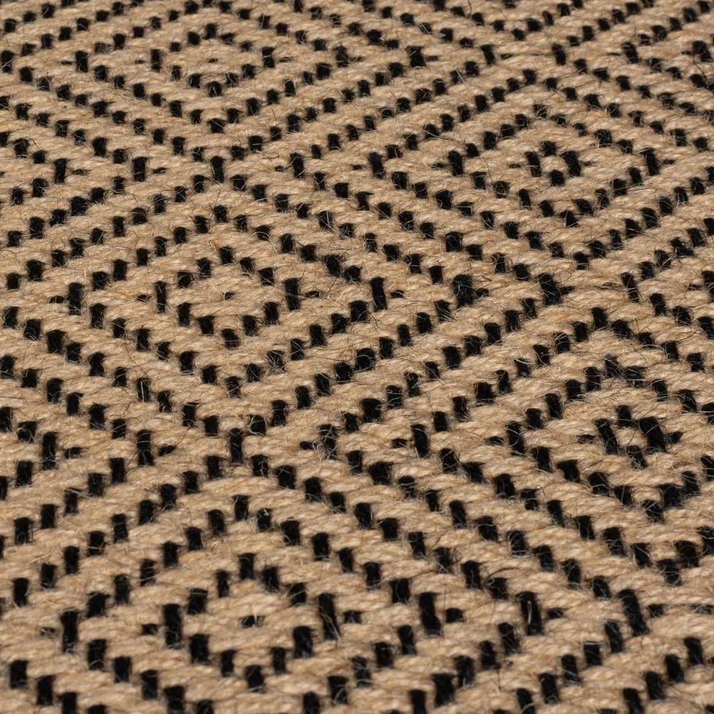 Tappeto in juta di colore nero-naturale 120x170 cm Diamond - Flair Rugs