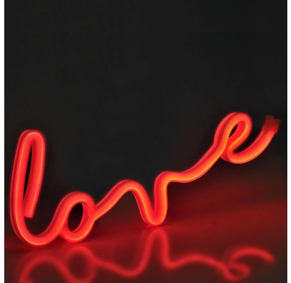LED Decorazione murale al neon LOVE LED/3W/3xAA USB rosso