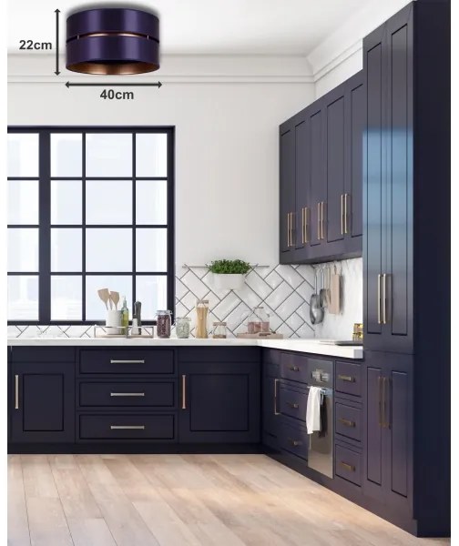 Duolla - Plafoniera DUO 1xE27/15W/230V diametro 40 cm blu/oro