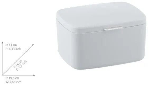 WENKO 23960100 - Scatola BARCELONA 19,5x16 cm bianco/cromato lucido