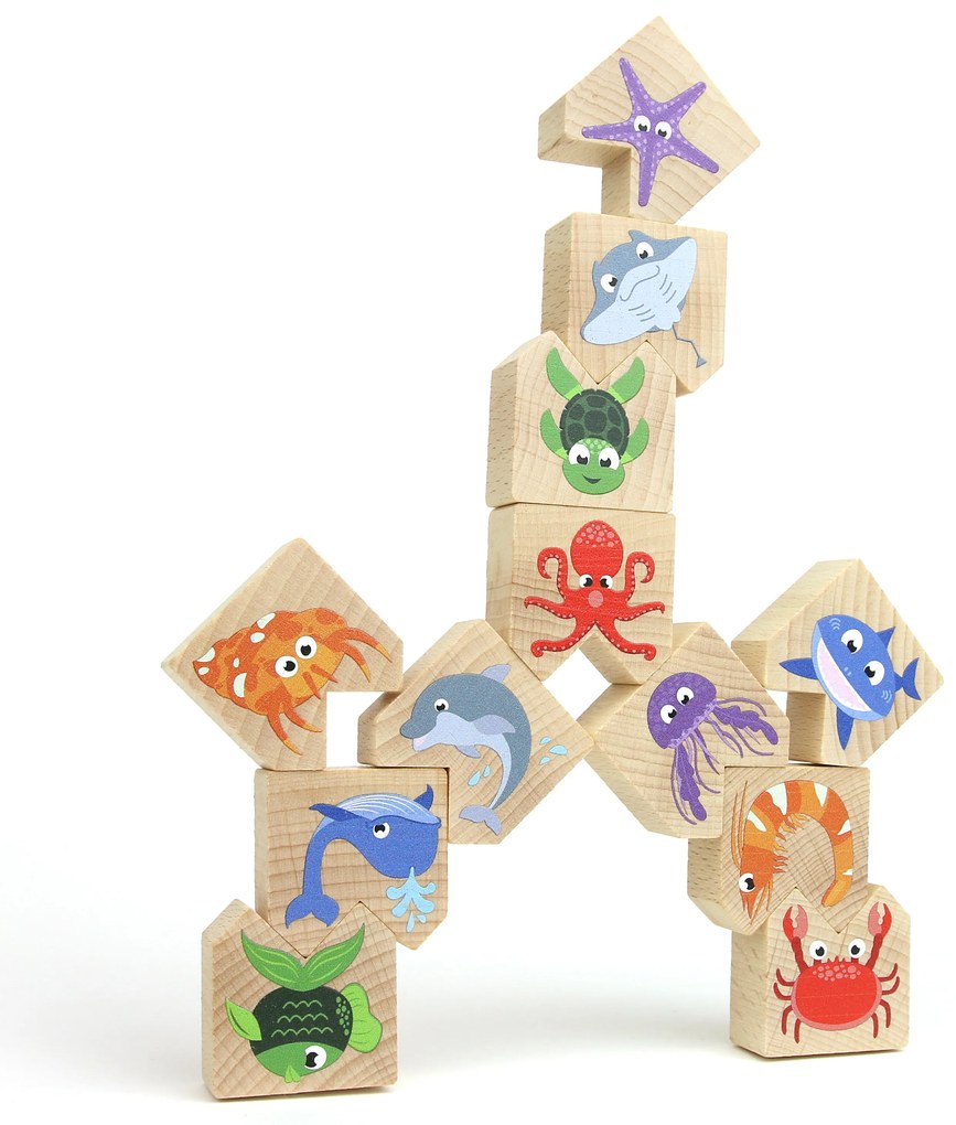 Milaniwood - Gioco equilibristo in legno - Animali oceano