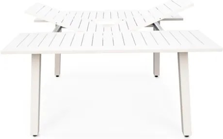 Tavolo In Alluminio Quadrato Da Esterno 145x100-145 Cm Bianco