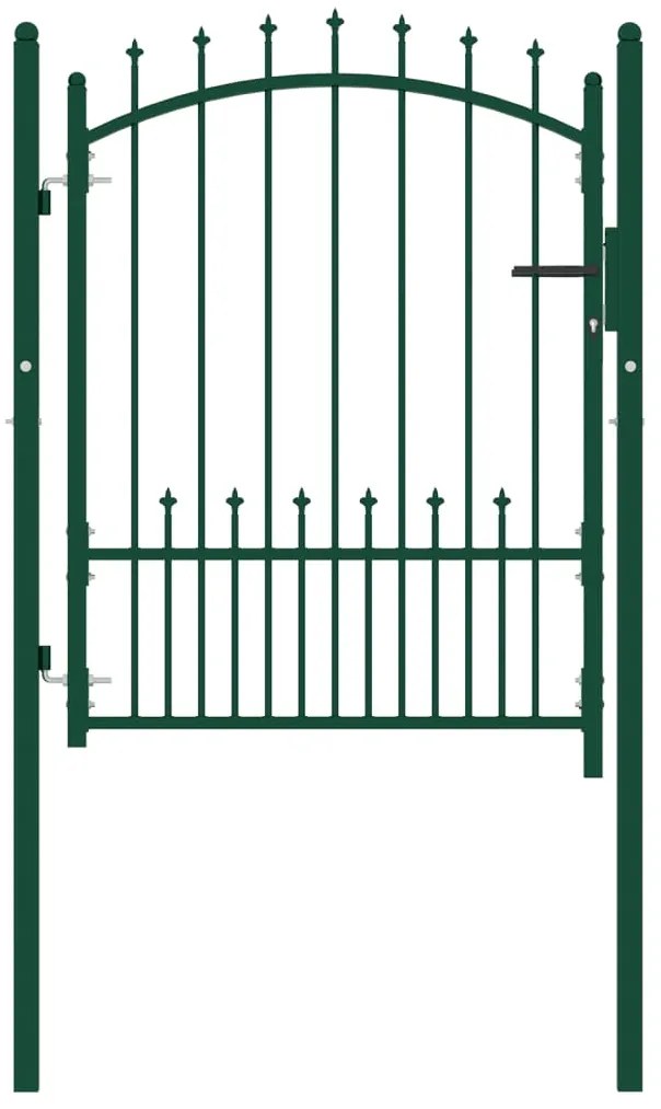 Cancello Per Recinzione Con Punte İn Acciaio 100x125 Cm Verde /