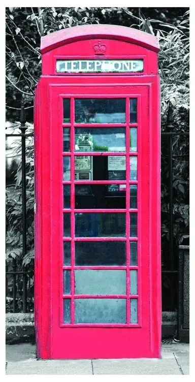 Stampa su tela Red telephone box frontal, multicolore 140 x 70 cm