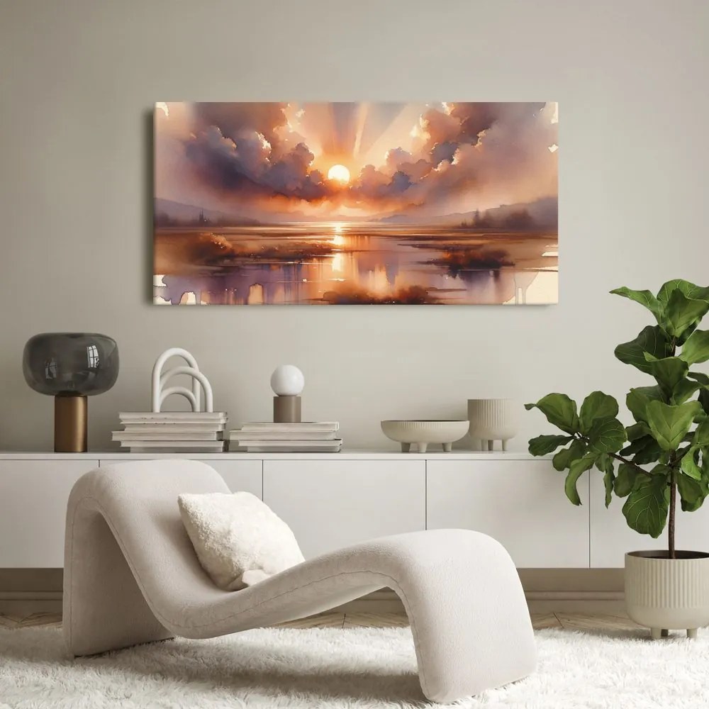 Quadro su tela – Sole sopra superficie tranquilla