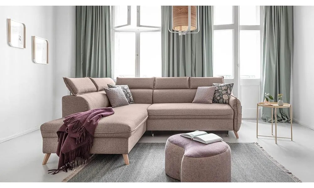 Divano letto angolare beige (angolo sinistro) Sweet Harmony - Miuform