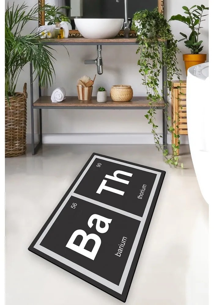 Tappetino da bagno nero 70x120 cm Barium - Foutastic