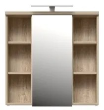 Mobile da bagno a parete con specchio VENOM bianco/rovere sonoma