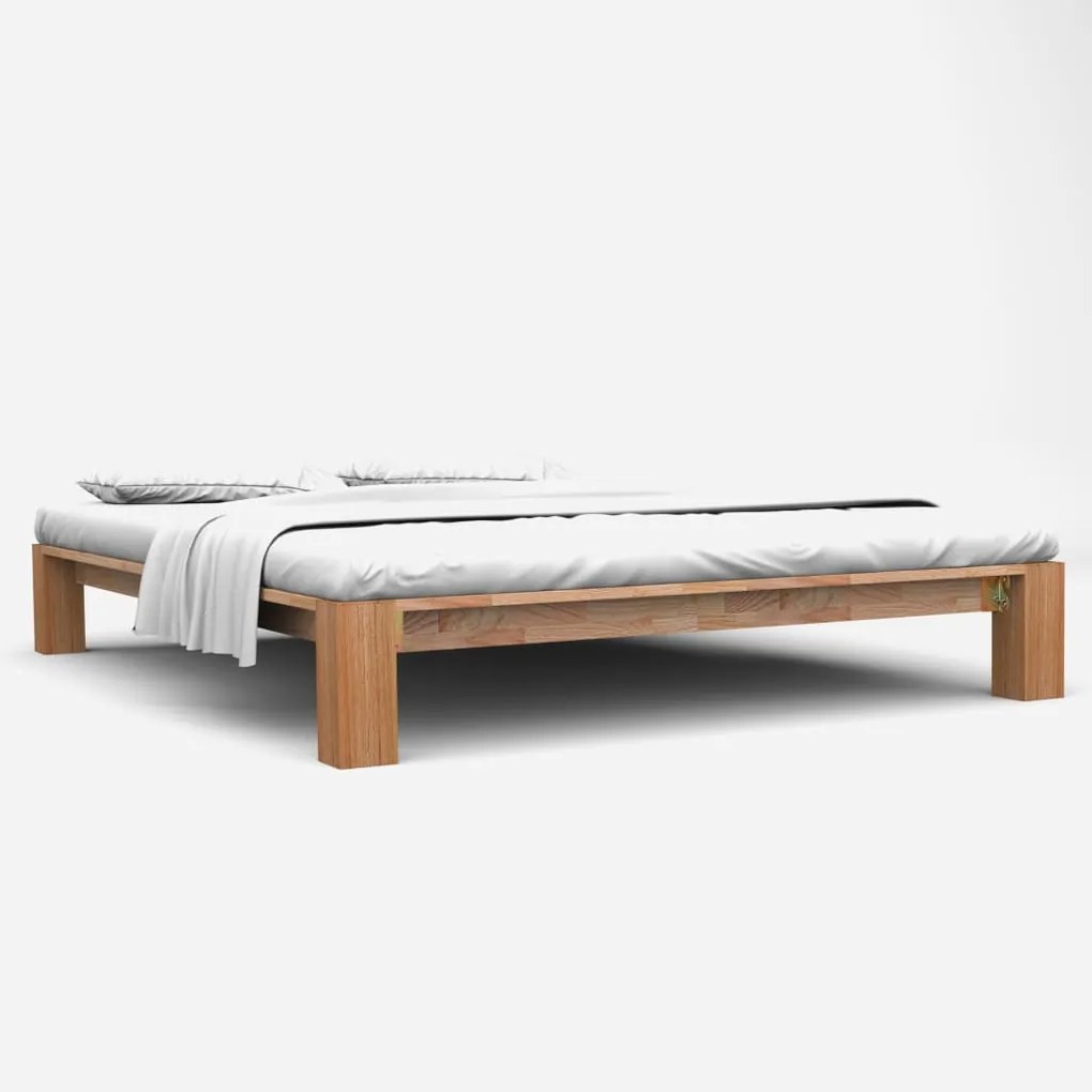Giroletto Senza Materasso İn Legno Massello Di Rovere 160x200cm /