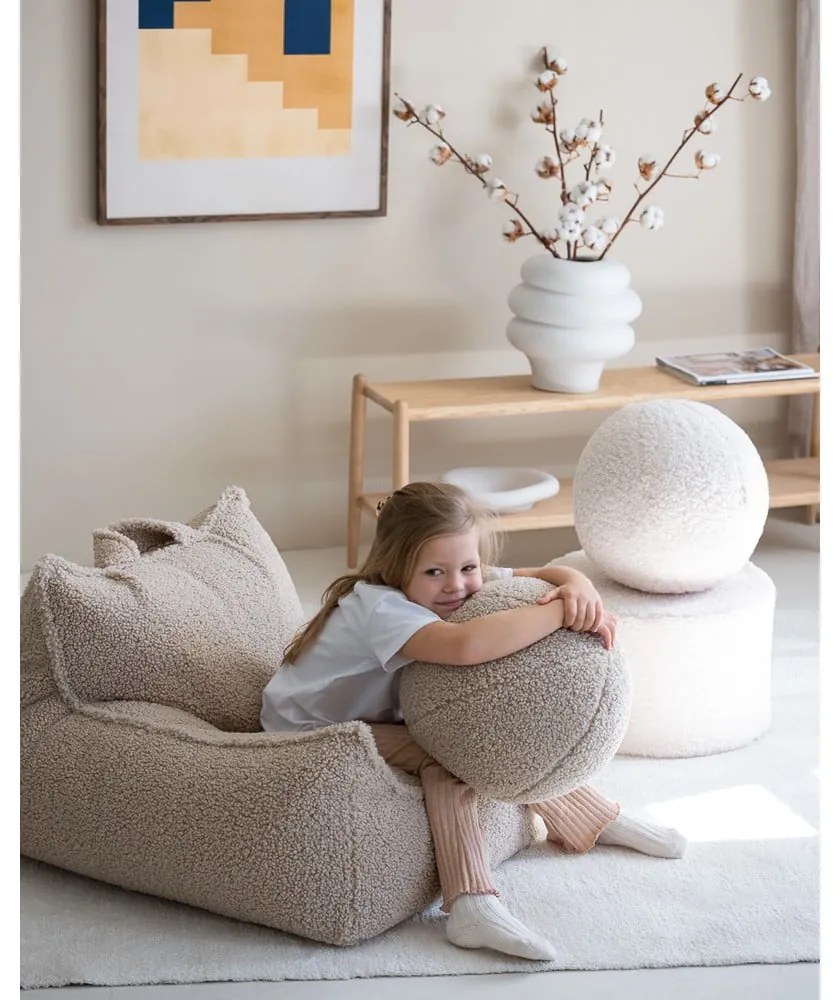 Pouf a sacco per bambini marrone chiaro con rivestimento in bouclé Chair – Wigiwama