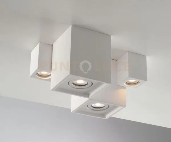 Plafoniera space quadrata orientabile bianca 1 luce attacco gu10 13...