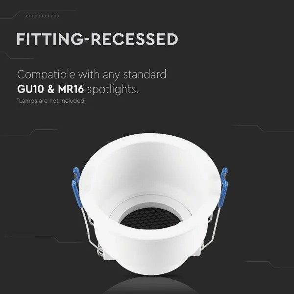 Plafoniera incasso GU10 Ø 9 cm bianco