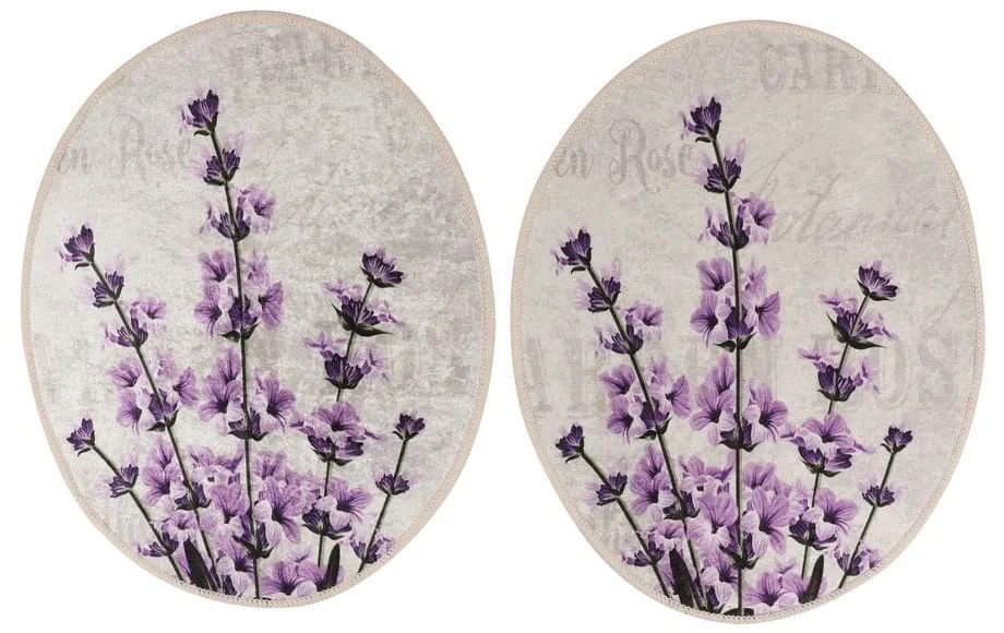 Set di tappetini per il bagno viola/beige 3 pz 60x100 cm Lavender – Foutastic