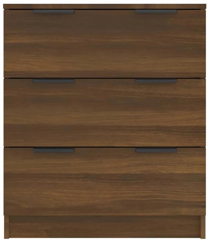 Credenza rovere marrone 60x30x70 cm in legno multistrato