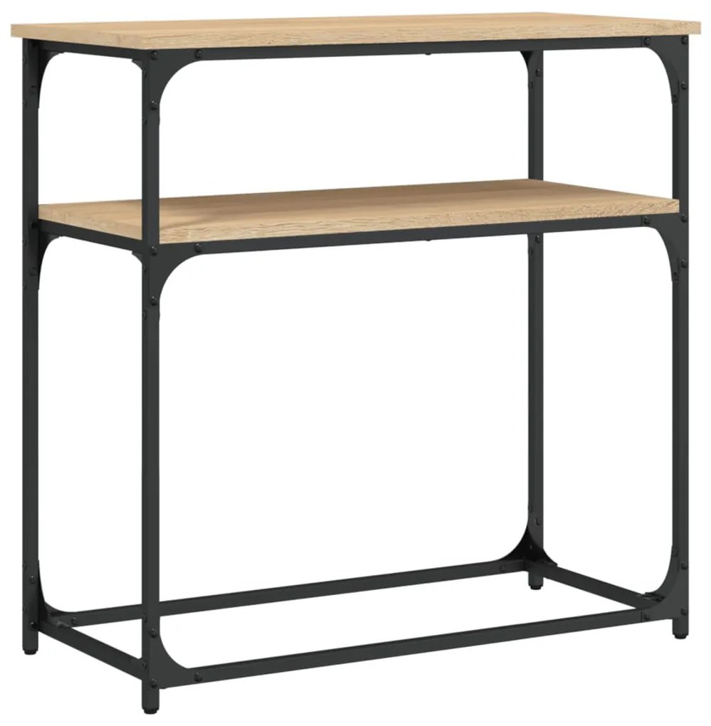 Tavolino consolle rovere sonoma 75x35,5x75cm legno multistrato