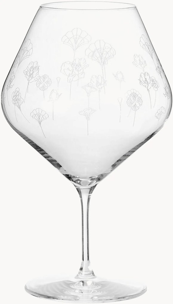 Set di 2 bicchieri da vino rosso Flower