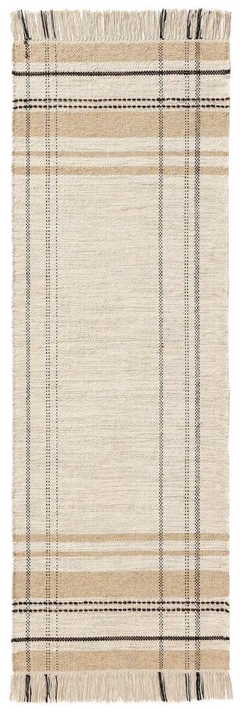 benuta Pop Tappeto passatoia in lana Bahati Beige 70x200 cm - Tappeto fibra naturale
