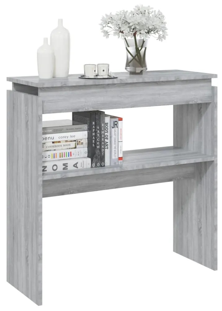 Tavolino consolle grigio sonoma 80x30x80 cm legno multistrato