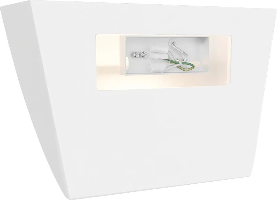 Applique da Parete E14 Curva Luce Indiretta in Gesso Pitturabile