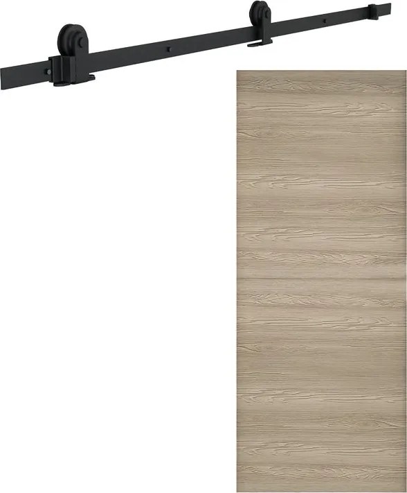 Porta scorrevole reversibile Swin in mdf marrone, L 93 x H 212 cm, con binario Indus