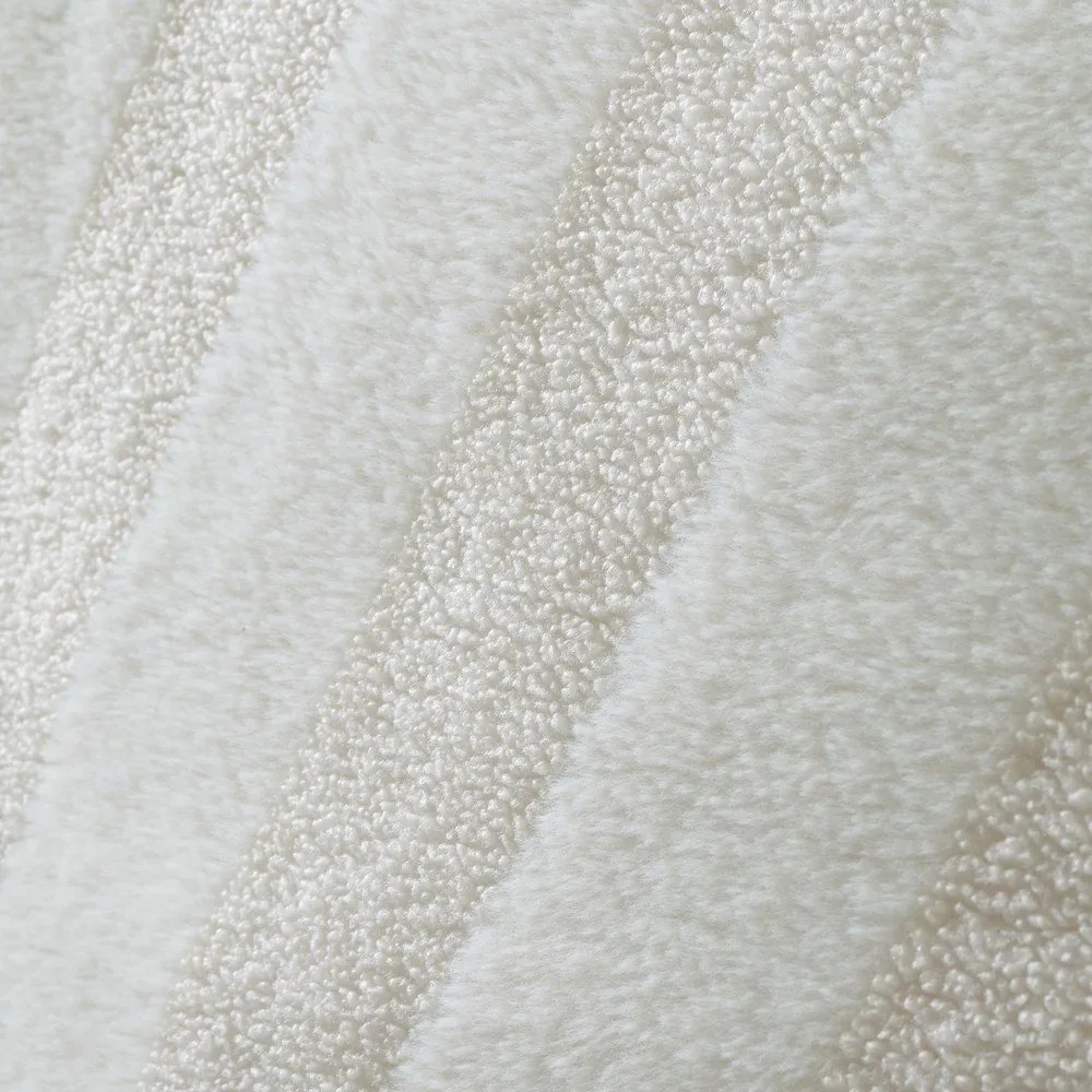 Biancheria matrimoniale panna estesa in microplush 230x220 cm Stripe Fur - Bianca