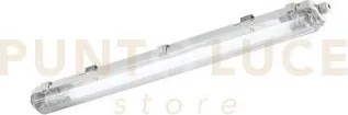 Plafoniera stagna led atlantic silver 1 luce attacco t8 i incluso i...