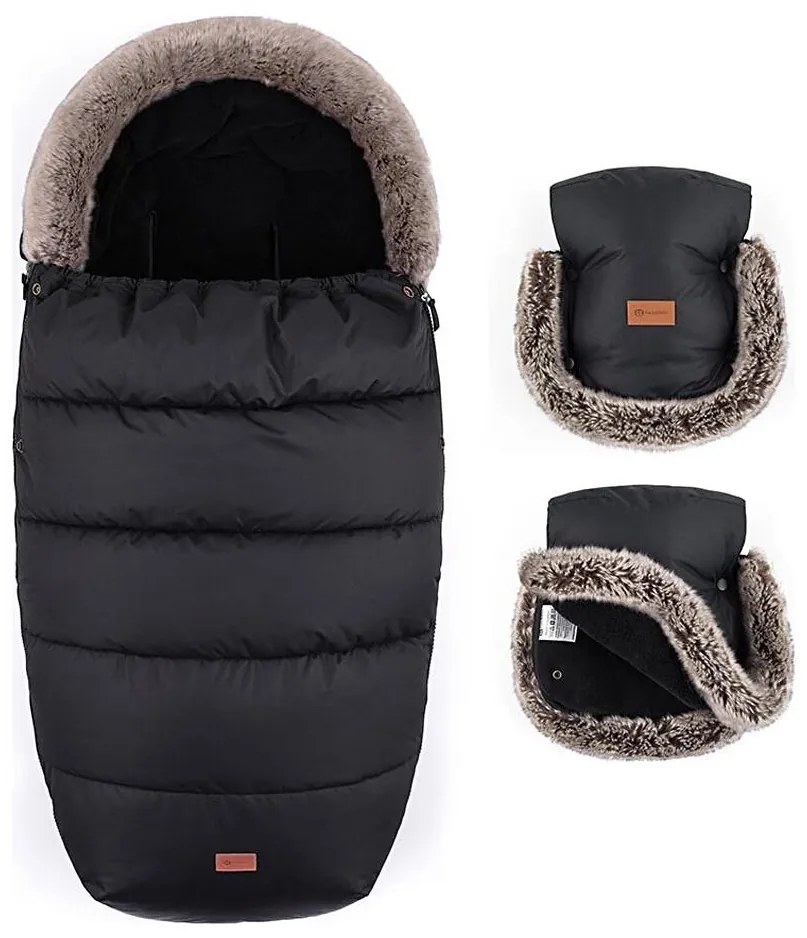 PETITE&amp;MARS - SET Coprigambe per bambini 4in1 COMFY + stroller mano muffs Forever Black