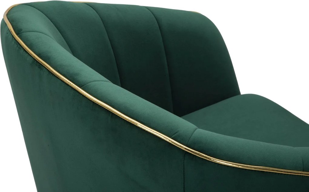 Poltrona Paris 62x58x78 cm in Legno Spugna Metallo e Poliestere Verde e Oro...